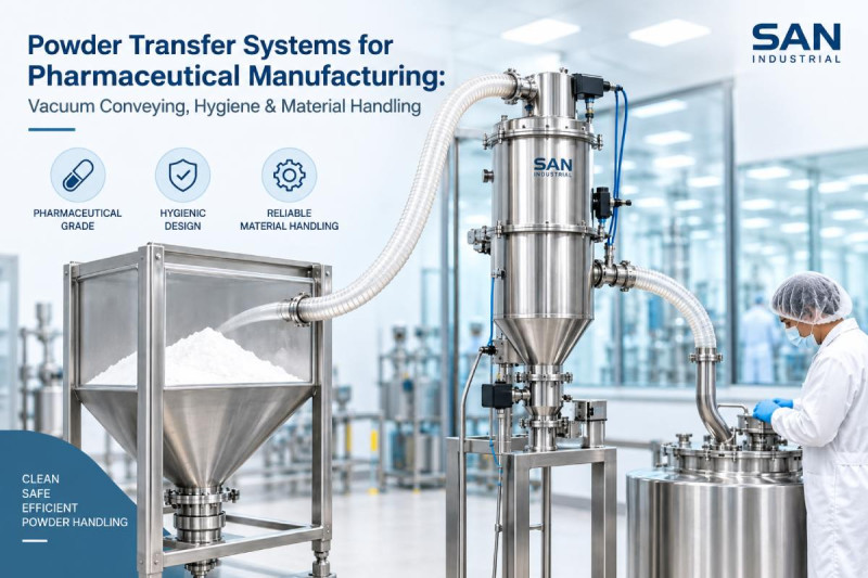 Powder Transfer Systems for Pharmaceutical Manufacturing: Vacuum Conveying, Hygiene & Material Handling